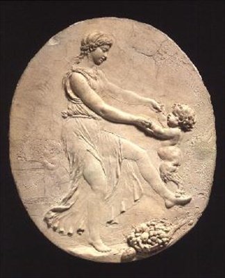 Bacchantin und ein kleiner Satyr von Claude Michel Clodion