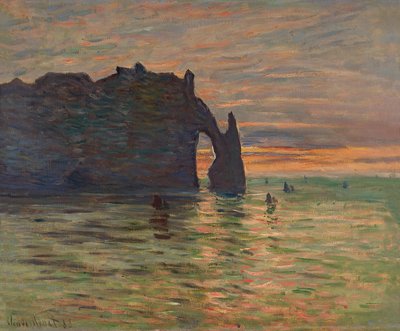 Sonnenuntergang in Etretat von Claude Monet