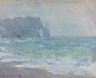 Etretat im Regen von Claude Monet