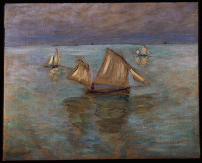 Fischerboote in Pourville von Claude Monet