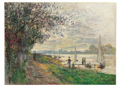 Das Ufer von Petit-Gennevilliers, Sonnenuntergang, 1875 von Claude Monet