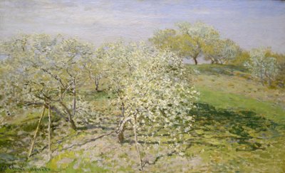 Frühling (Blühende Obstbäume), 1873 von Claude Monet