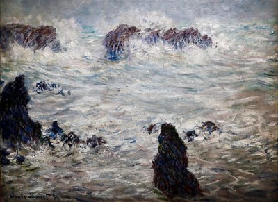 Sturm, Küste von Belle-Île von Claude Monet