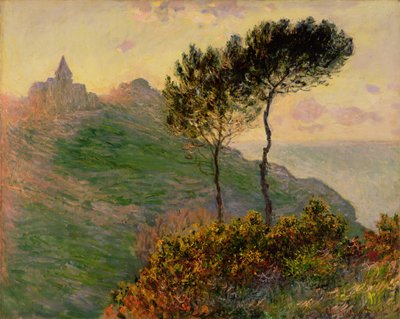 Die Kirche in Varengeville, gegen das Sonnenlicht von Claude Monet