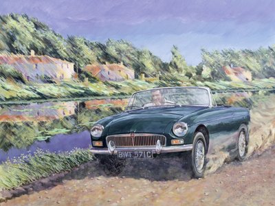 MGB an einem französischen Kanal von Clive Metcalfe