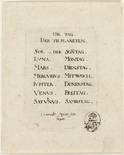 Titelseite, aus Der VII Planeten von Conrad Meyer