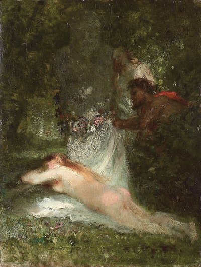 Der Schlaf der Nymphe von Constant Emile Troyon