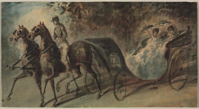 Kutsche im Bois de Boulogne von Constantin Guys