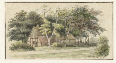 Bauernhof zwischen Bäumen von Cornelis Bernardus Buijs