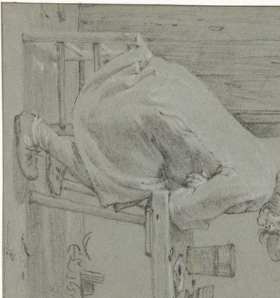 Am Tisch sitzender Mann von Cornelis Saftleven