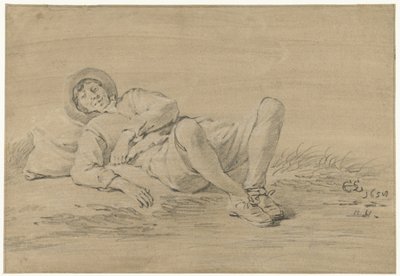 Liegender junger Mann von Cornelis Saftleven