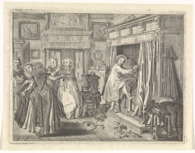 Schlafzimmerszene von Cornelis van Kittensteyn