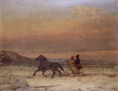 Schlitten im Schnee von Cornelius Krieghoff