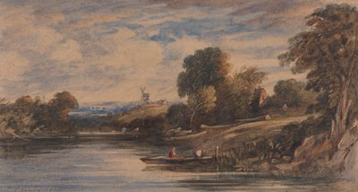 Landschaft mit Windmühle von Cornelius Varley