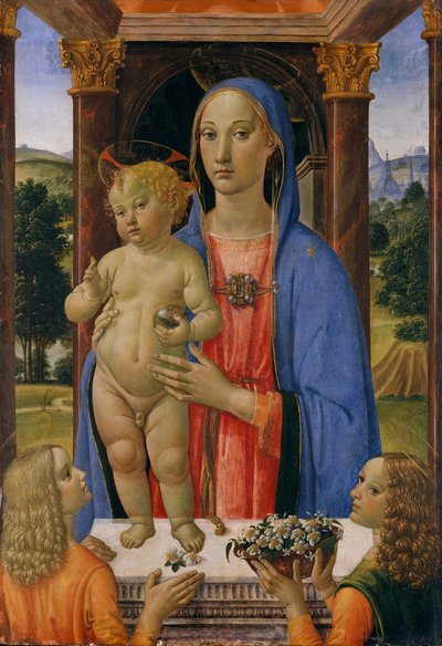 Madonna und Kind mit Engeln von Cosimo Rosselli