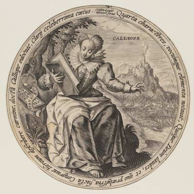 Clio, aus Die Musen von Crispijn van de Passe I