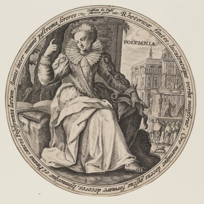 Erato, aus Die Musen von Crispijn van de Passe I