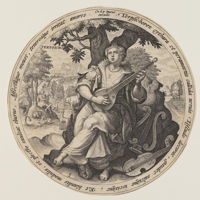 Euterpe, aus Die Musen von Crispijn van de Passe I