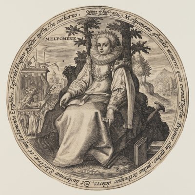 Melpomene, aus Die Musen von Crispijn van de Passe I