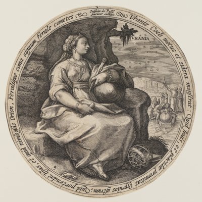 Polymnia, aus Die Musen von Crispijn van de Passe I