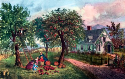 Amerikanisches Gehöft im Herbst, 1869 von Currier and Ives