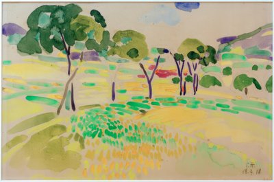Landschaft mit Bäumen bei Pretzfeld von Curt Herrmann