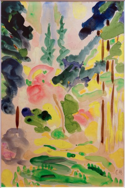 Landschaft mit Bäumen bei Pretzfeld von Curt Herrmann