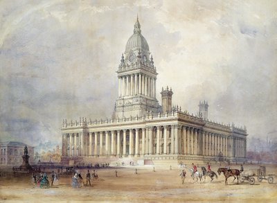 Entwurf für das Rathaus von Leeds von Cuthbert Brodrick