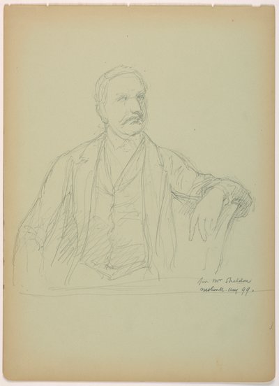 Zeichnung, Mr. Sheldon Sitzend von Daniel Huntington