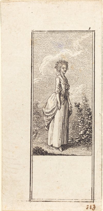 Mädchen mit einer Blumenkrone von Daniel Nikolaus Chodowiecki
