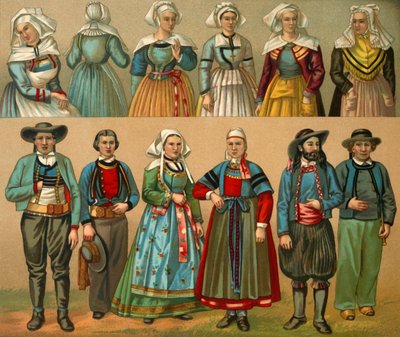 Französische Nationaltracht, Ende des 19. Jahrhunderts von Daniel Urrabieta Vierge