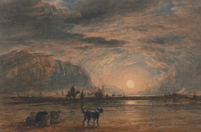 Strandszene - Sonnenaufgang von David Cox