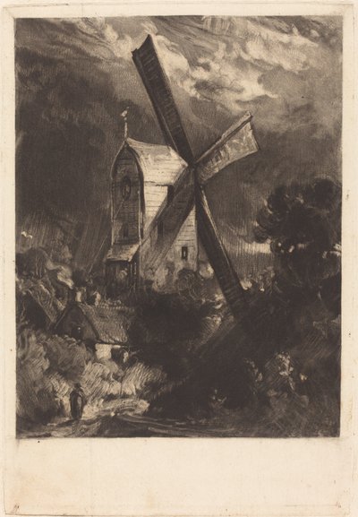 Mühle bei Brighton von David Lucas after John Constable