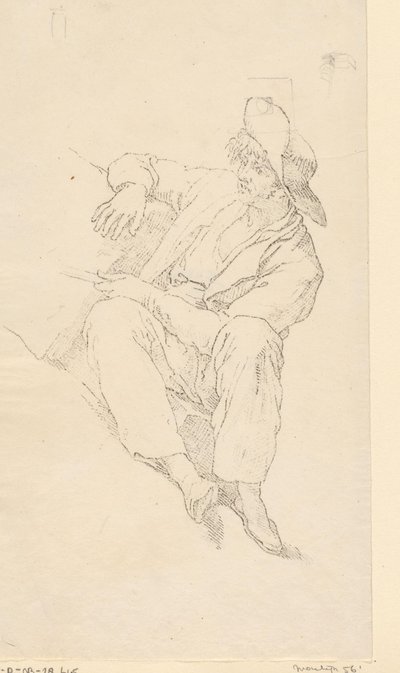 Sitzender Fischer von David Pièrre Giottino Humbert de Superville