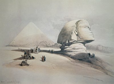 Sphinx in Gizeh. Lithografie von David Roberts