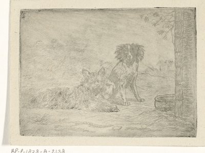 Zwei Hunde von David van der Kellen