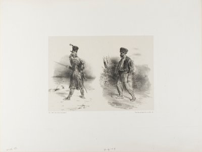 Blatt mit verstümmelter Skizze von Denis Auguste Marie Raffet