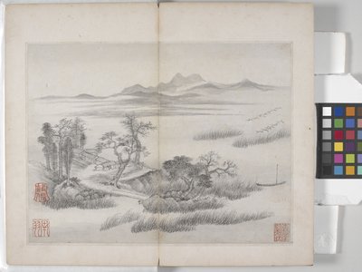 Album mit Landschaftsgemälden von Ding Yunpeng