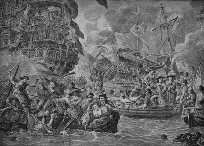Die Niederländer in der Medway, um 1790 von Dirk Langendyk