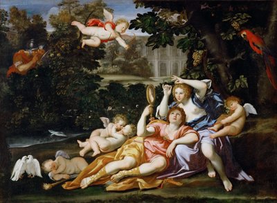 Rinaldo präsentiert Armida einen Spiegel von Domenichino