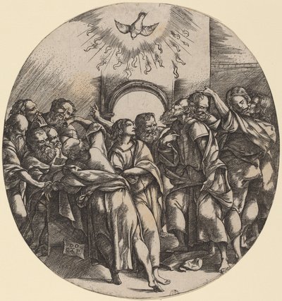 Der Abstieg des Heiligen Geistes von Domenico Campagnola