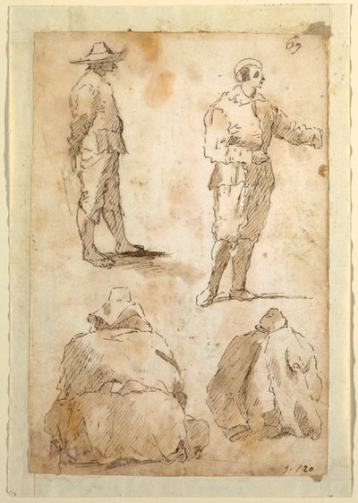 Vier Männer von Domenico Gargiulo, called Micco Spadaro
