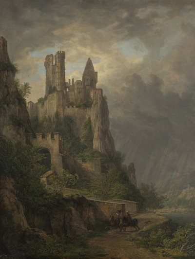 Die Vautsburg am Mittelrhein von Domenico Quaglio