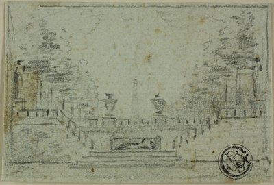 Treppe und Terrasse im formalen Garten von Domenico Quaglio