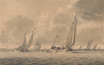 Kähne fahren aufs Meer hinaus von Dominic Serres