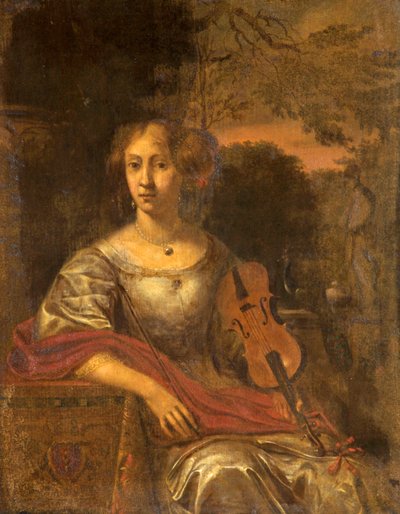 Dame mit einer Violine, ca. 1675 von Dutch School