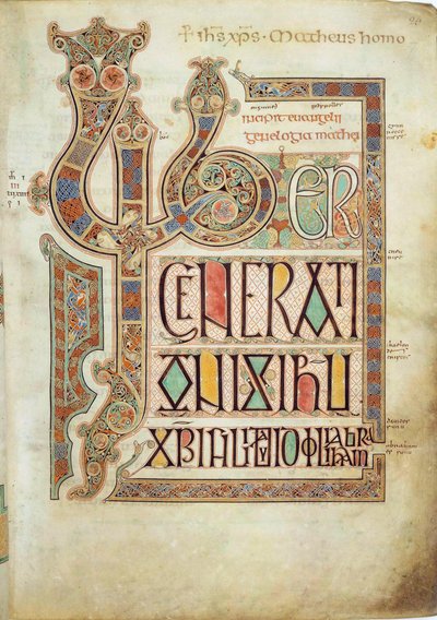 Die Lindisfarne-Evangelien, 715-721 von Eadfrith,