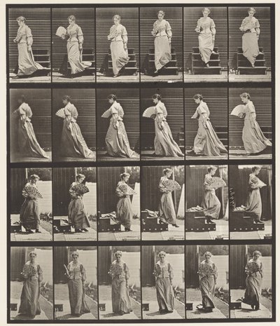 Platte 141. Treppen hinuntergehen und Fächern von Eadweard Muybridge