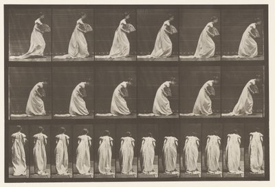 Knicks, Fächer in der rechten Hand von Eadweard Muybridge
