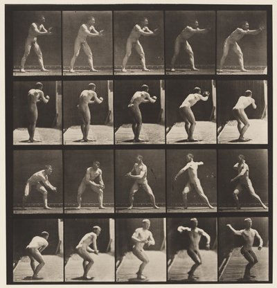 Tafel 282. Baseball; Fangen und Werfen, 1885 von Eadweard Muybridge